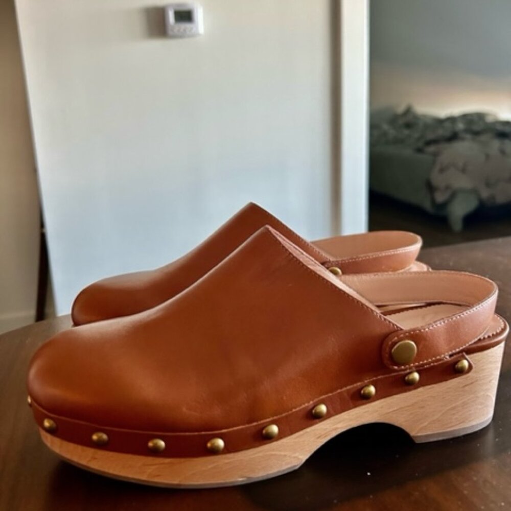 J. Crew Shoes | J Crew Convertible Leather Clogs Rich Oak Brown | Color: Brown/G